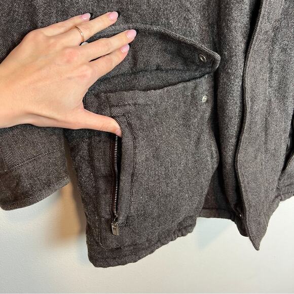 Ermenegildo Zegna Elements Wool Cashmere Fur Lamb Leather Brown Coat Mens Sz XL - Picture 7 of 16